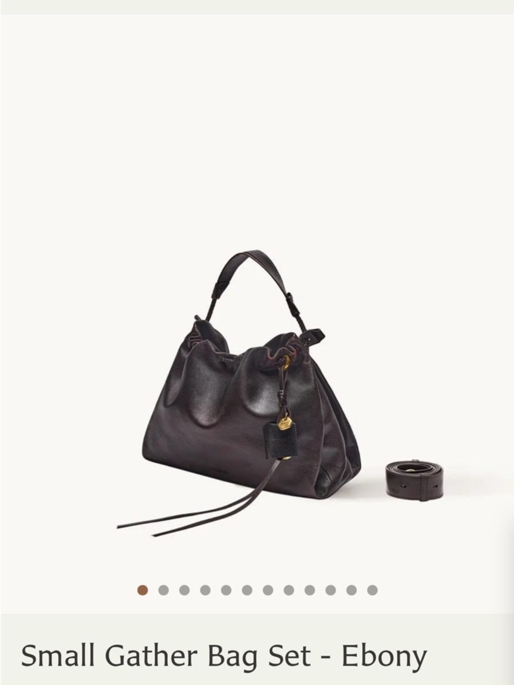 Small Gather Bag Set - Ebony Leather Shoulder Bag